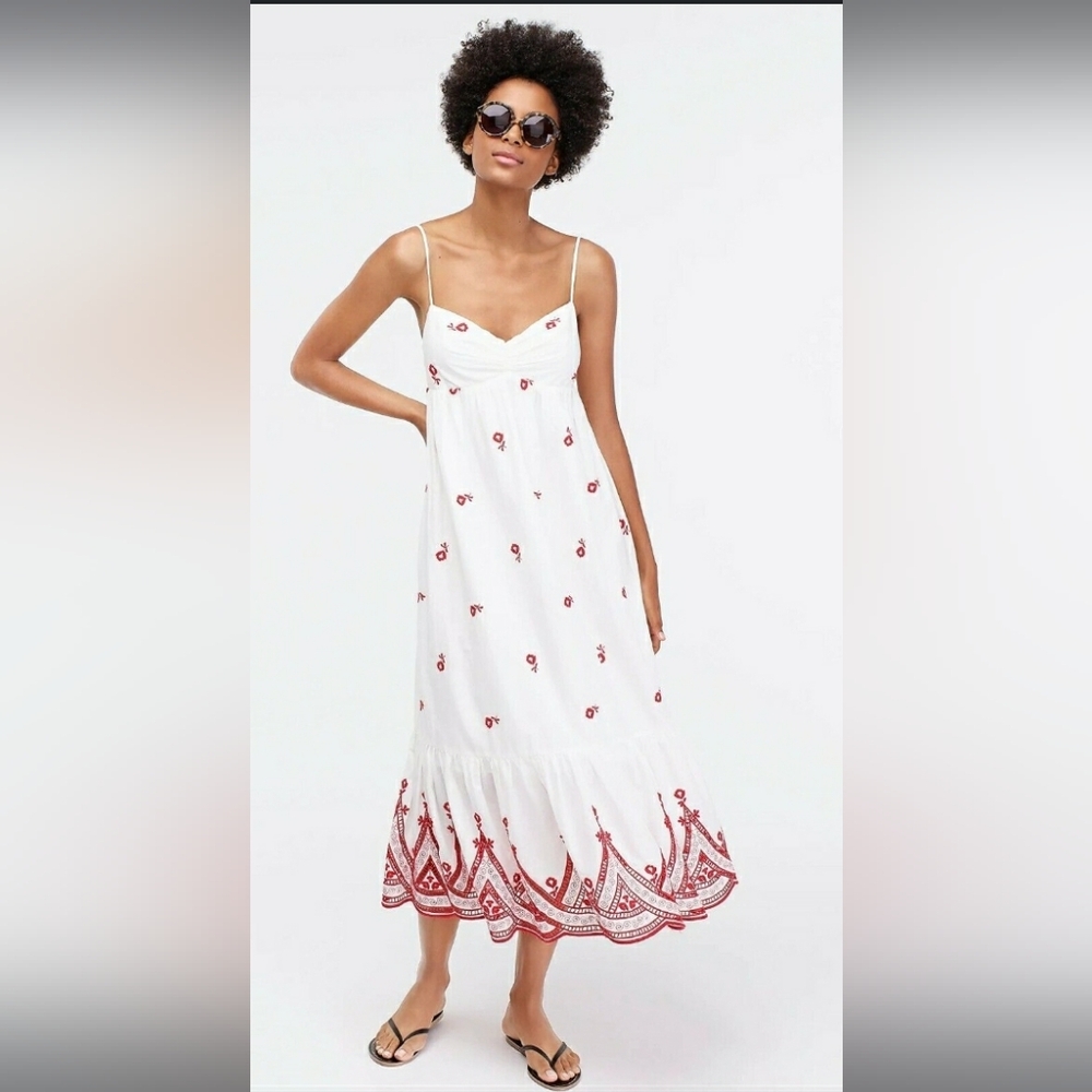 J. Crew Sundress with embroidered scallop hem US small